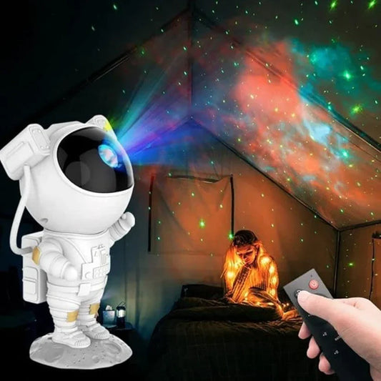 Tech Trends Star Galaxy Astronaut Projector Night Light LED Lamp for Bedroom with 360° Adjustable Timer and Remote Control