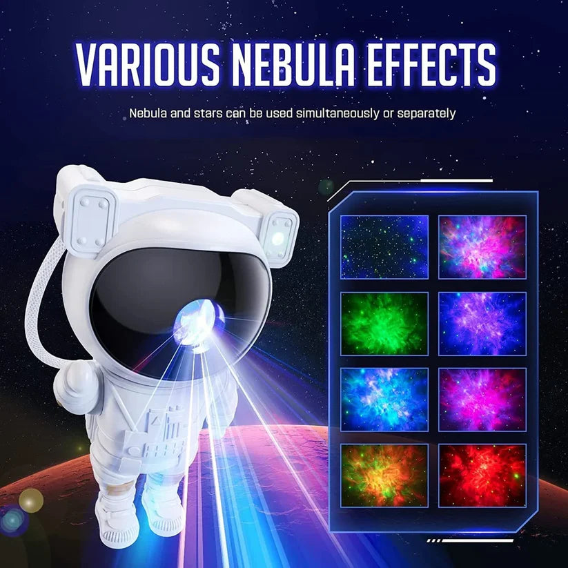 Tech Trends Star Galaxy Astronaut Projector Night Light LED Lamp for Bedroom with 360° Adjustable Timer and Remote Control