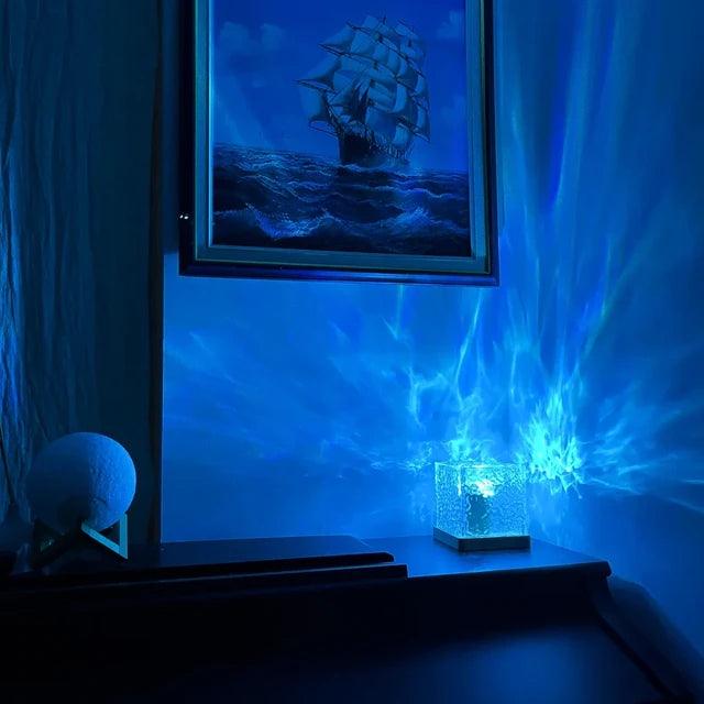 3D Ocean Wave Projector Lamp - Romantic LED Night Light Water Wave Effect